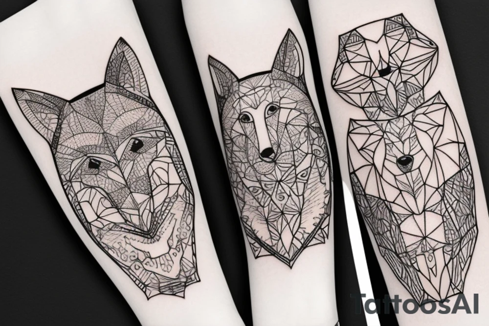 Bear and fox tattoo idea