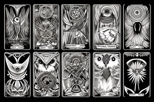 Tarot card with evil owl tattoo idea