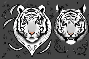 Tiger face with crescent moon shaped in parts on tigers face tattoo idea