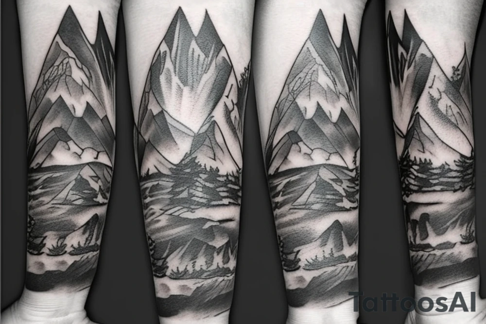 mountain cross tattoo idea