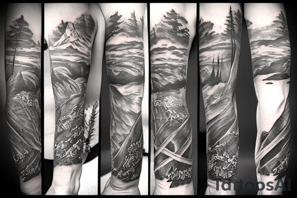 mountain cross tattoo idea