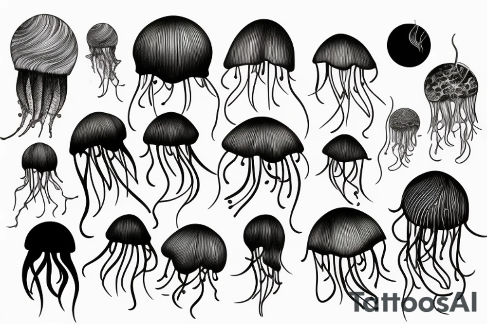 Jellyfish minimalistic tattoo idea