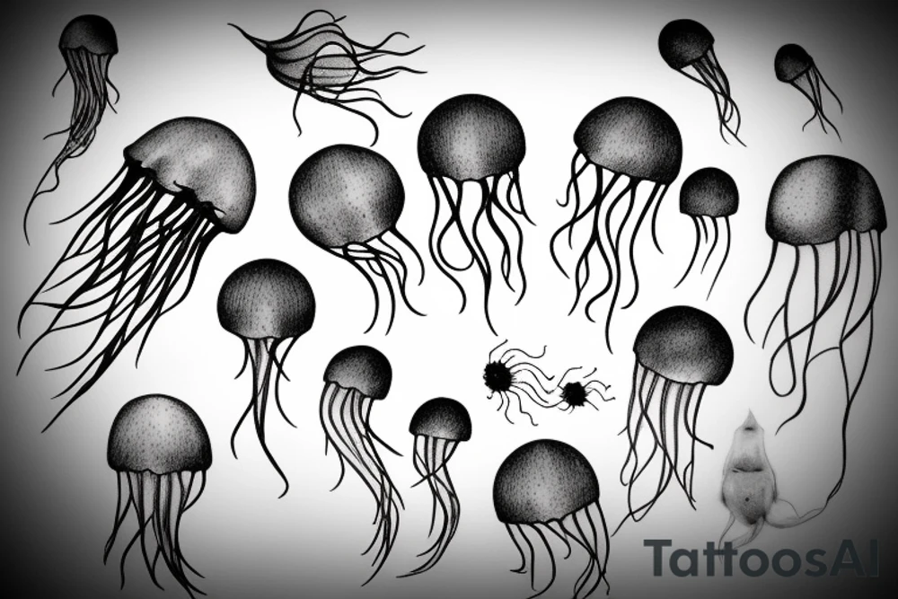 Jellyfish minimalistic tattoo idea