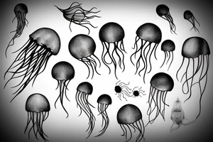 Jellyfish minimalistic tattoo idea