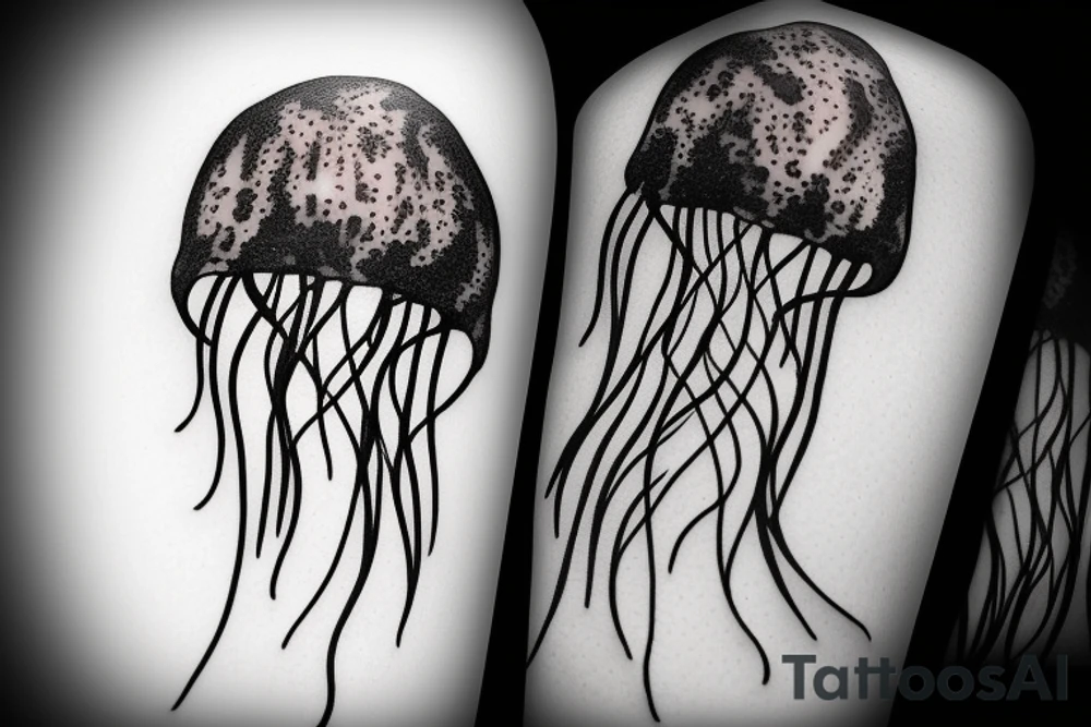 Jellyfish minimalistic tattoo idea