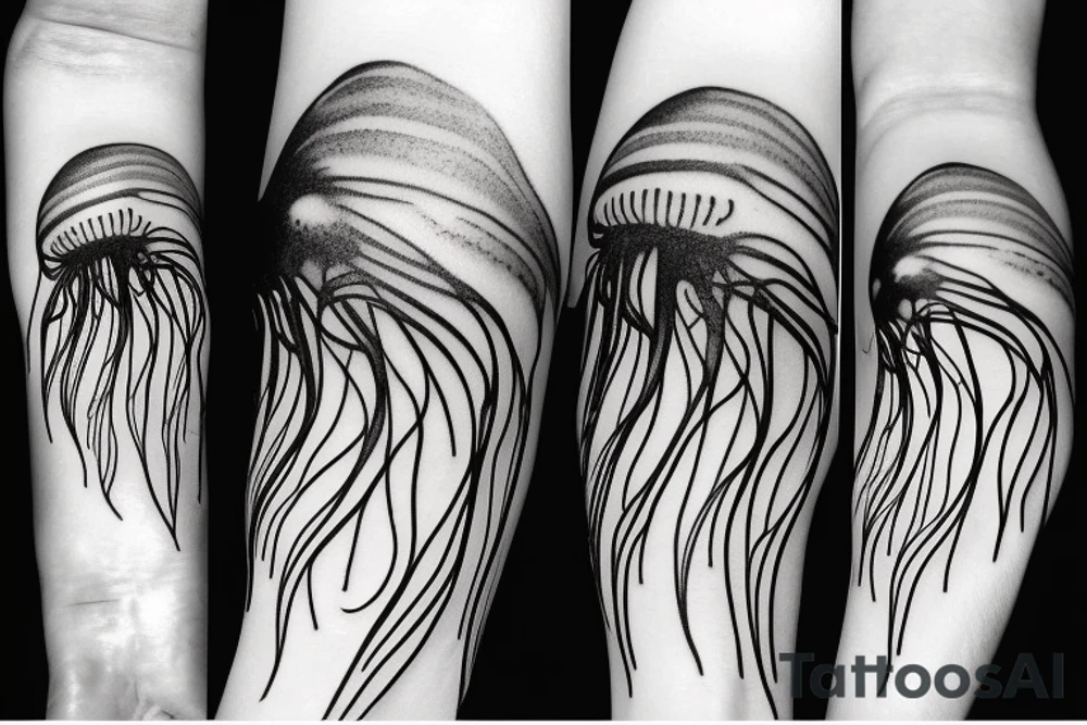 Jellyfish minimalistic tattoo idea
