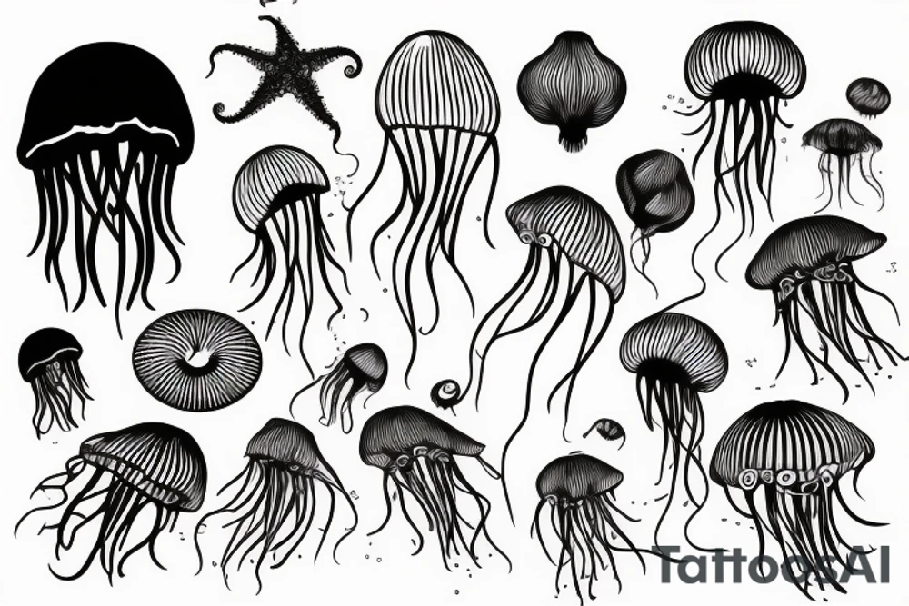 Jellyfish minimalistic tattoo idea