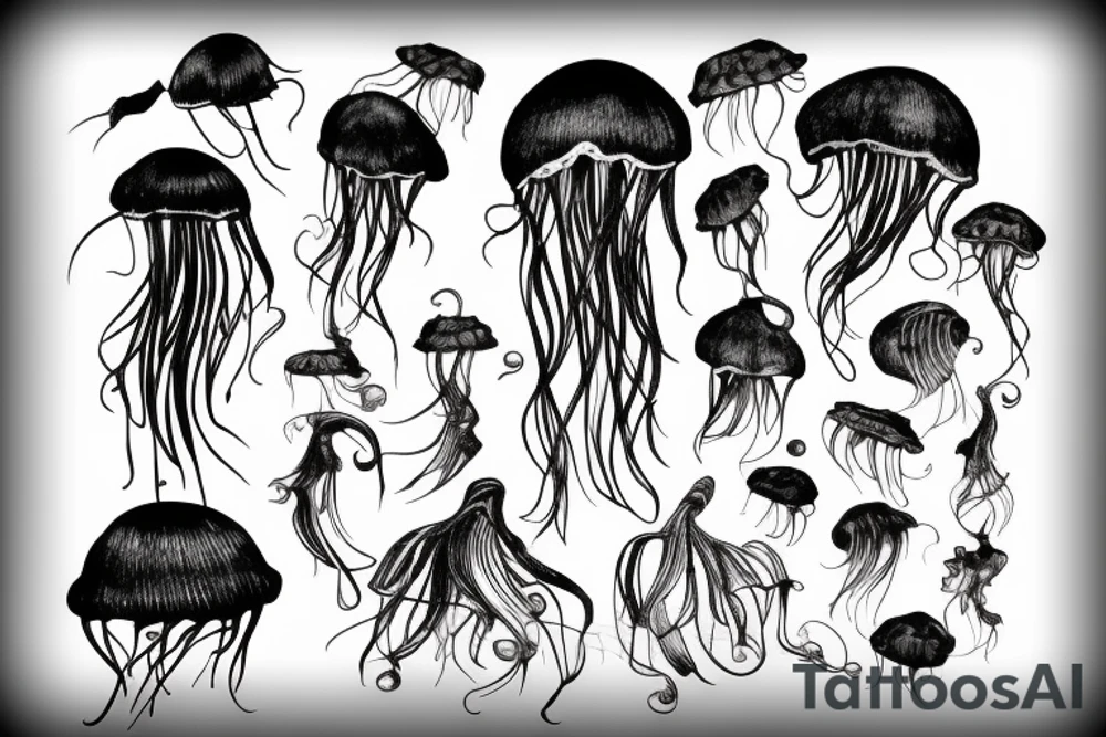 Jellyfish minimalistic tattoo idea