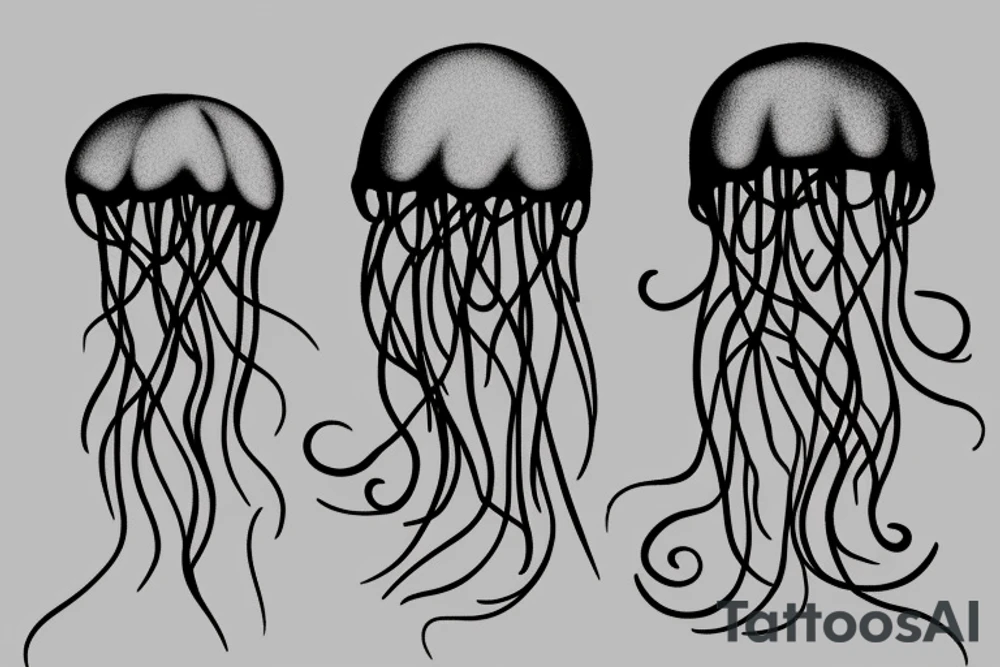Jellyfish minimalistic tattoo idea