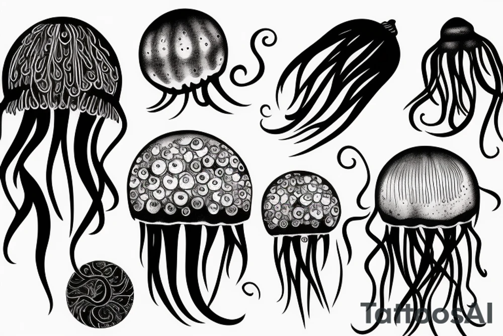 Jellyfish minimalistic tattoo idea