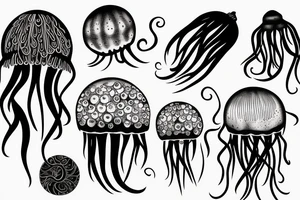Jellyfish minimalistic tattoo idea