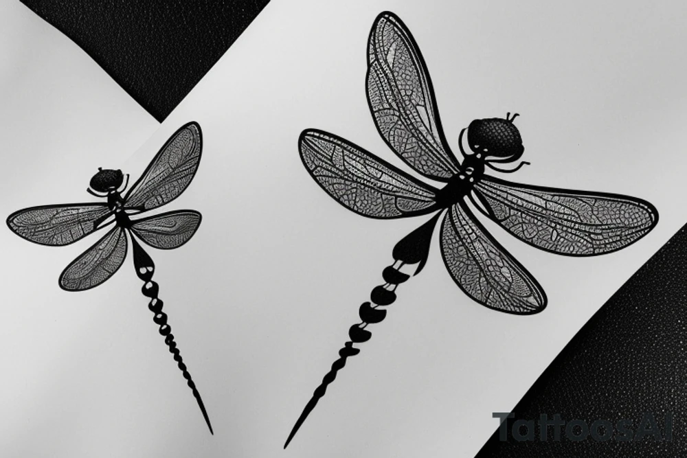Dragonfly simple flower circle tattoo idea