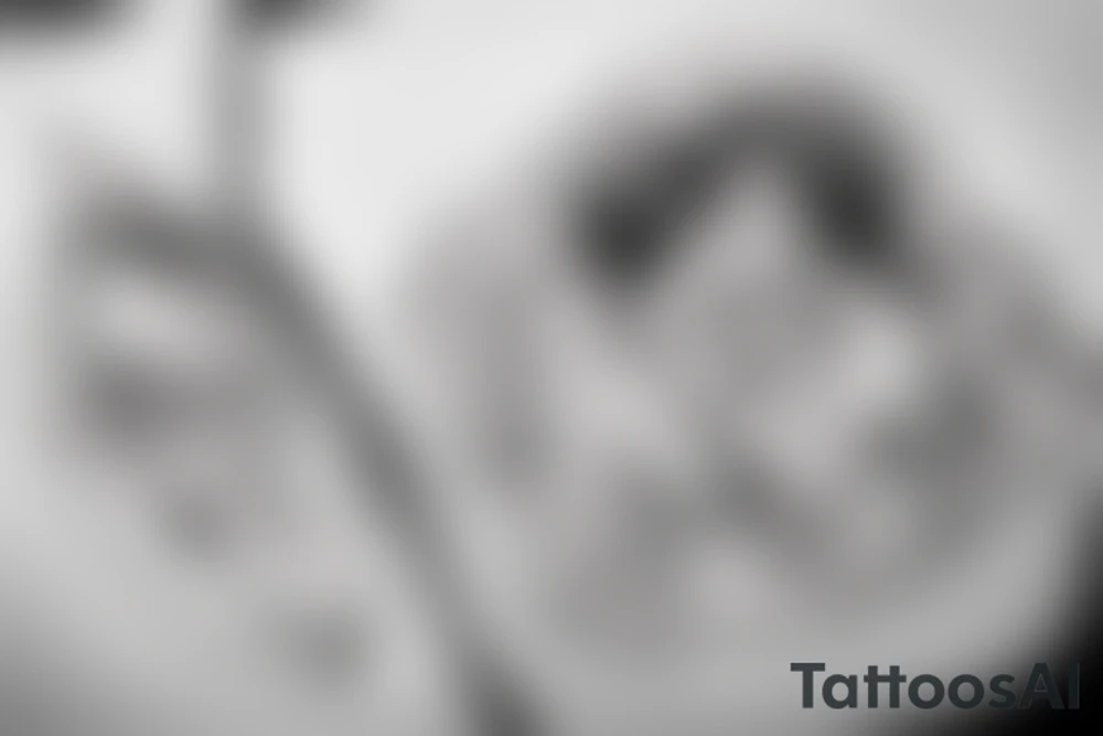 Two people on a cloud crying into an ocean tattoo idea