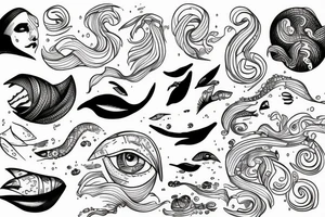 crying into an ocean tattoo idea