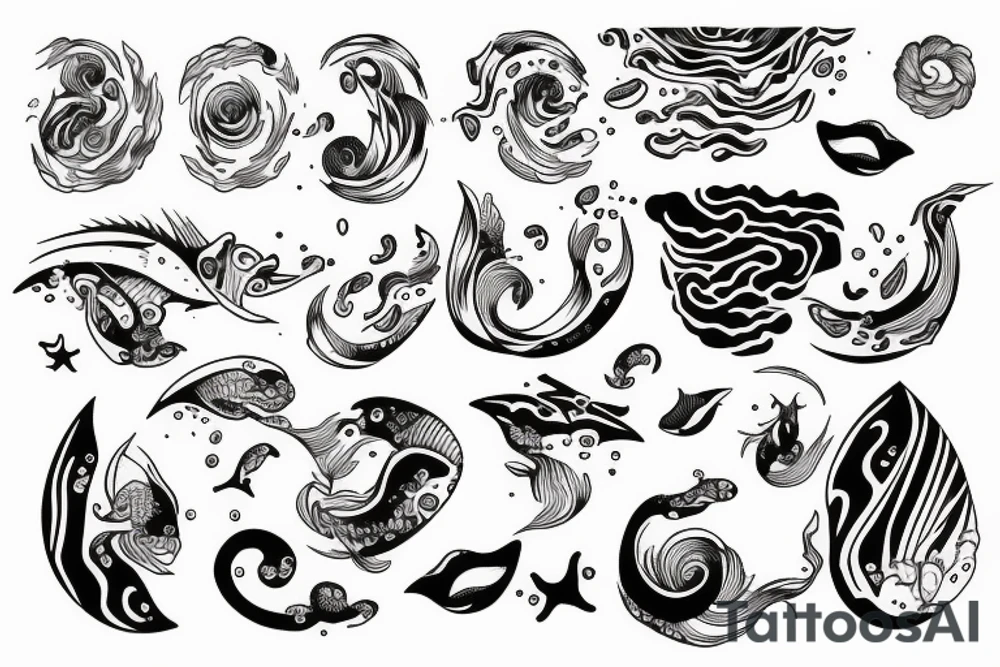 crying into an ocean tattoo idea
