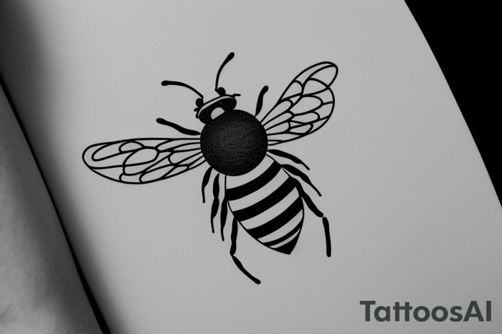 Bee circled by pattern tattoo idea