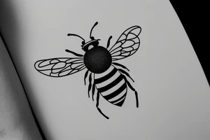 Bee circled by pattern tattoo idea
