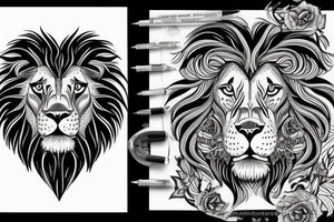 A lion eating a heart tattoo idea