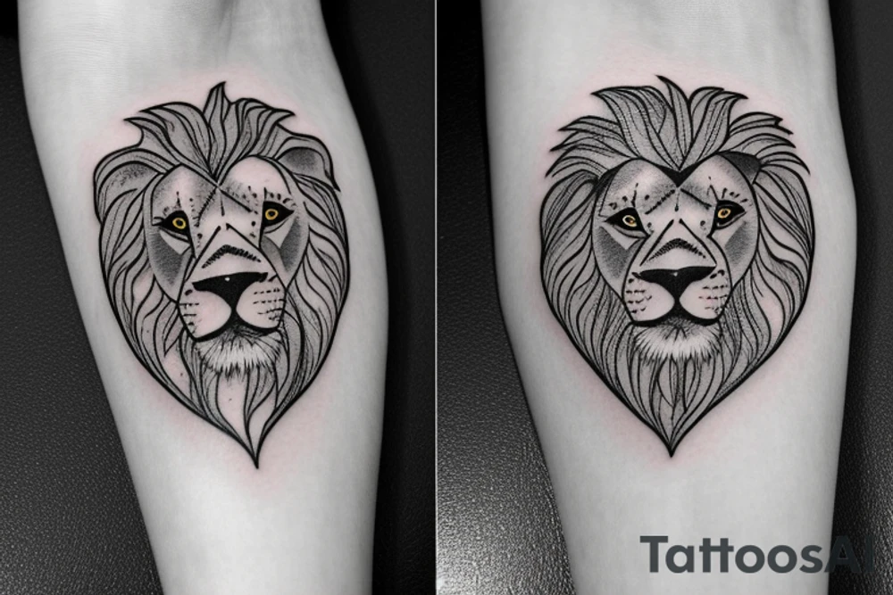 A lion eating a heart tattoo idea