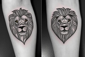 A lion eating a heart tattoo idea
