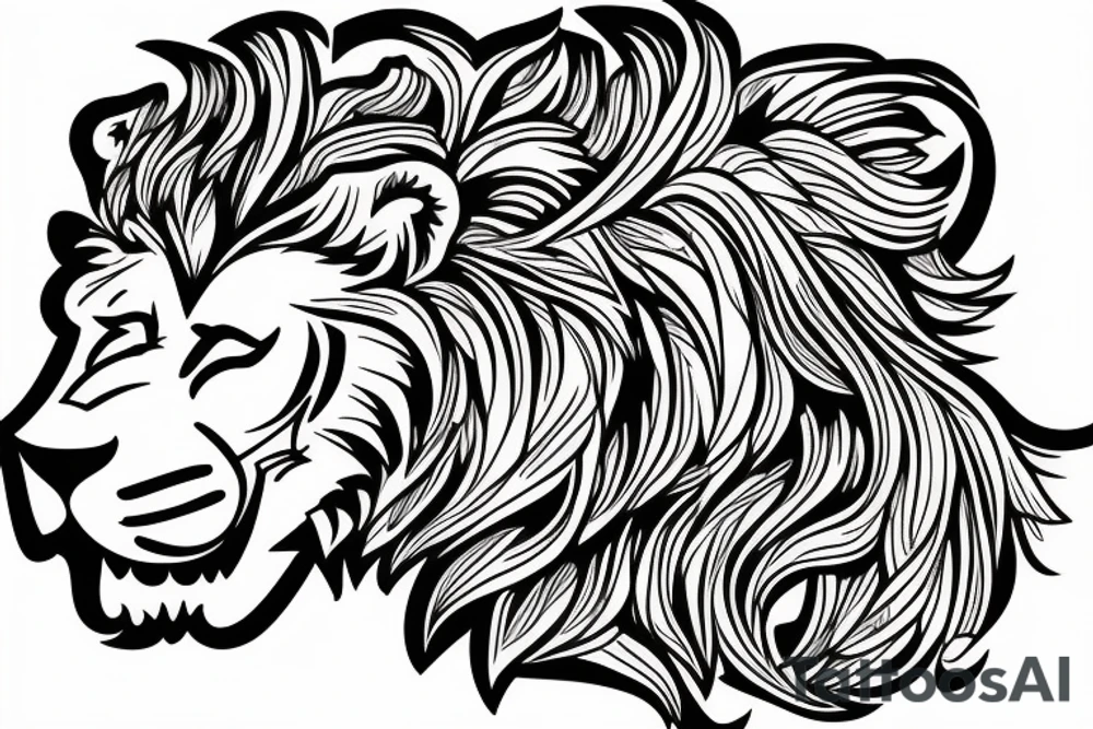 A lion eating a heart tattoo idea