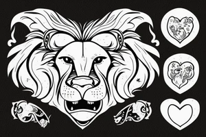 A lion eating a heart tattoo idea