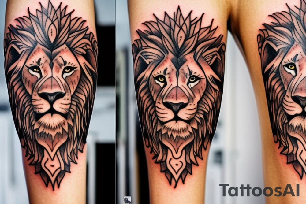 A lion tattoo idea