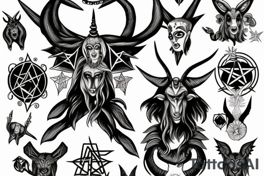 pentagram baphomet tattoo idea