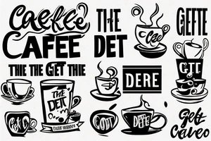 cafe by the water with text "get the job done" tattoo idea