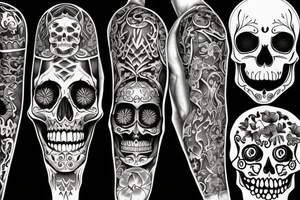 skeleton cracking his neck tattoo idea