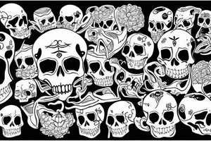 skeleton cracking his neck tattoo idea