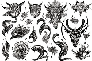 Capricon with Art interest tattoo idea