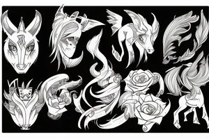 Capricon with cinema interest tattoo idea