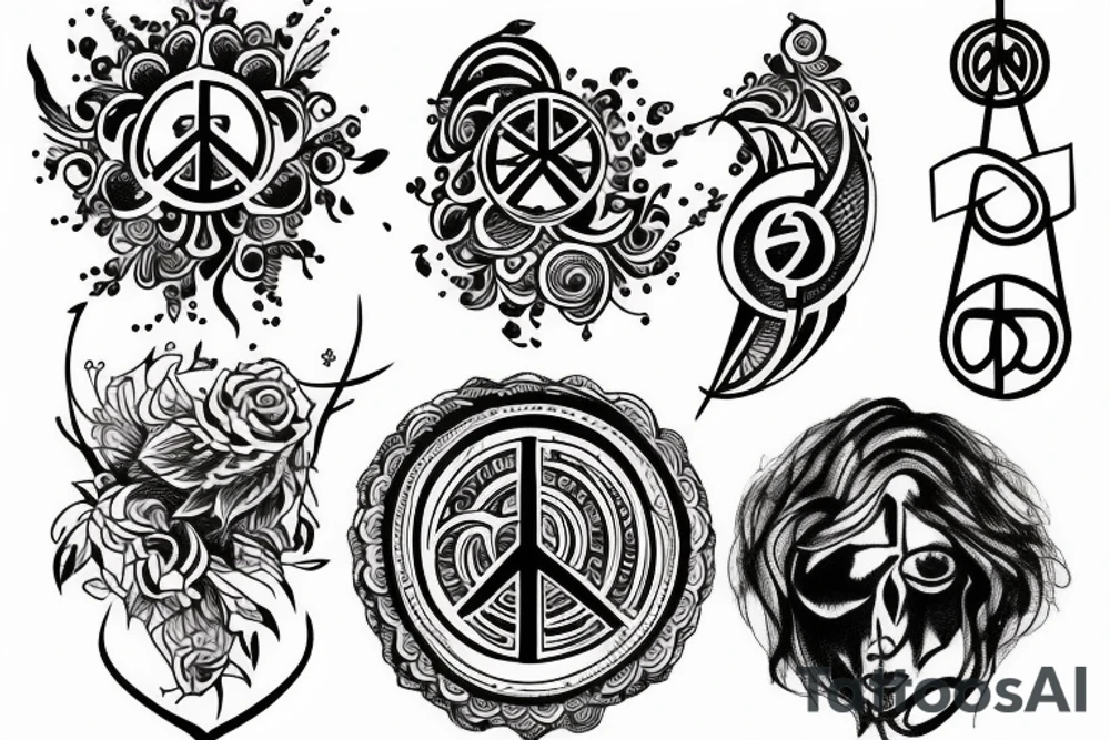 Dimensions and peace tattoo idea