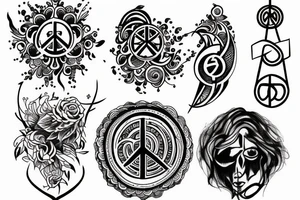 Dimensions and peace tattoo idea