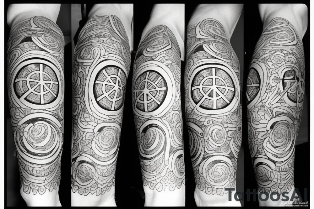 Dimensions and peace tattoo idea