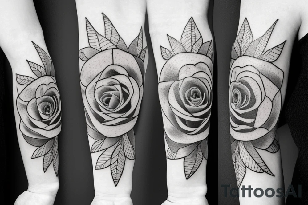 Roses with clock tattoo idea