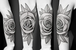 Roses with clock tattoo idea