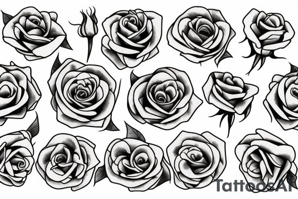 Roses with clock tattoo idea