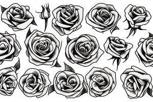 Roses with clock tattoo idea