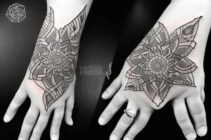 dragonfly mandala arm tattoo idea