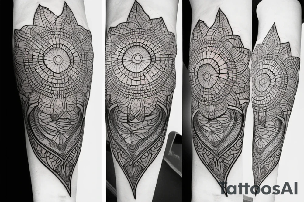dragonfly mandala arm tattoo idea