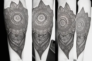 dragonfly mandala arm tattoo idea