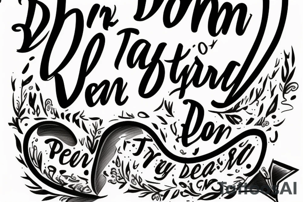 Text saying “Don’t Trust, Don’t Fear, Don’t Beg” tattoo idea