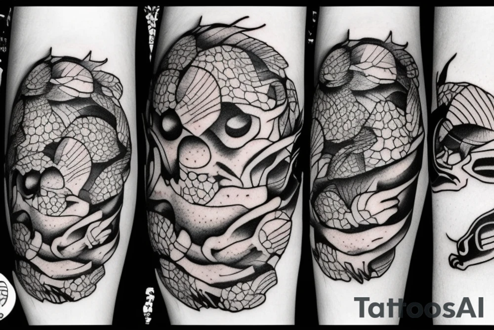 Menacing snapping turtle tattoo idea