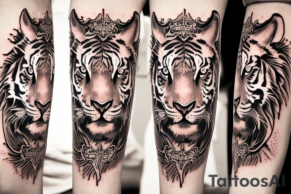 Taurus mix tiger tattoo idea