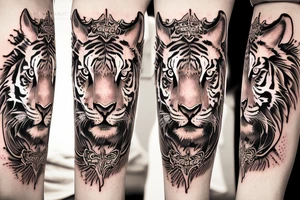 Taurus mix tiger tattoo idea