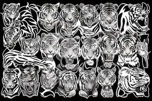 Taurus mix tiger tattoo idea