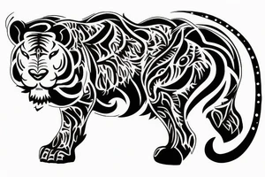 Taurus tiger zodiac sign tattoo idea