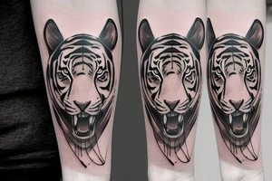 Taurus half tiger tattoo idea